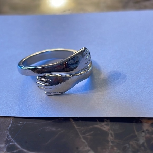 Silver Arm Hug Adjustable Ring - Picture 5 of 10